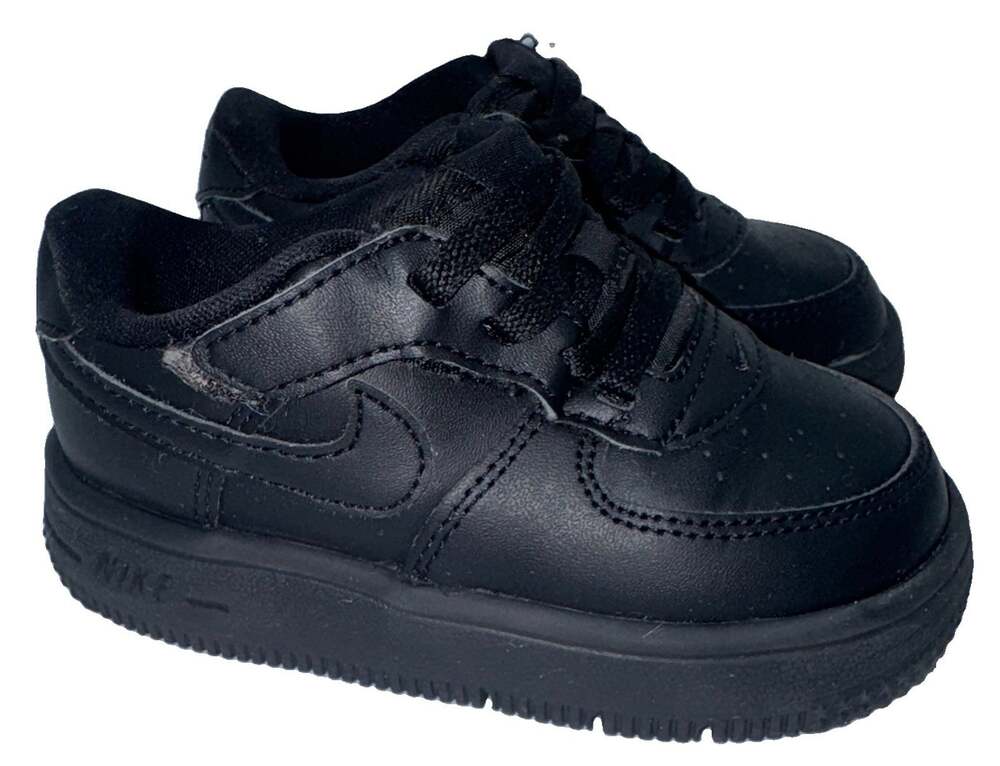 Nike Force 1 Low EasyOn Triple Black Toddler Size 7C Shoes FN0236-001